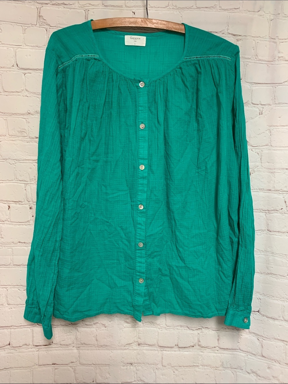 Garance Paris  Emerald Green Cotton Top Size L​